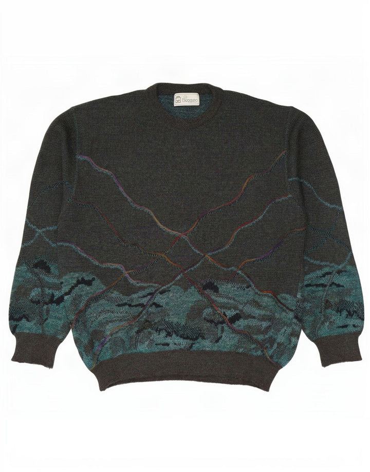 Bizzarro Jersey De Cuello Redondo Gráfico IT 50 De Lana Verde Medio | Hombre