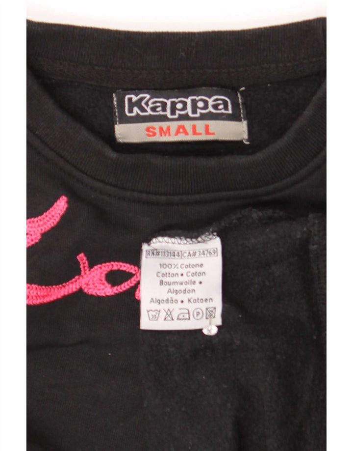 Kappa Hombre Sudadera Gráfica Jersey Pequeño Algodón Negro