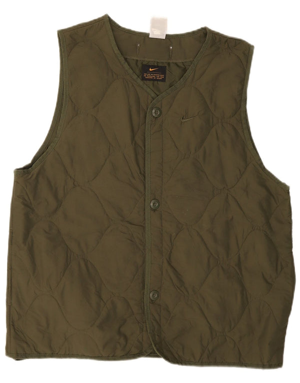 Nike Chaleco acolchado Therma-Fit para hombre UK 36 Small Caqui Nylon