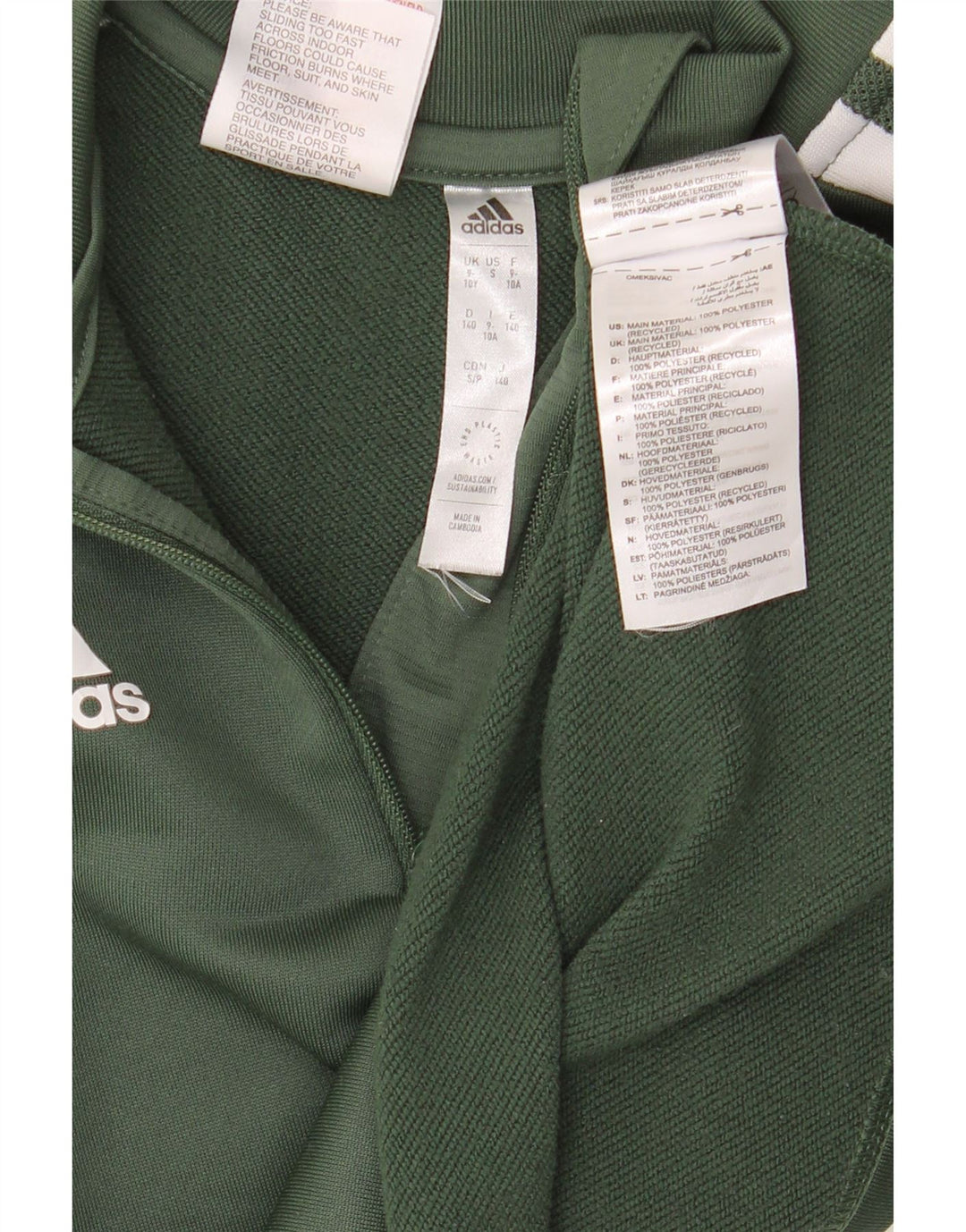 Adidas - Chándal para niños con gráfico, color caqui, 9-10 años