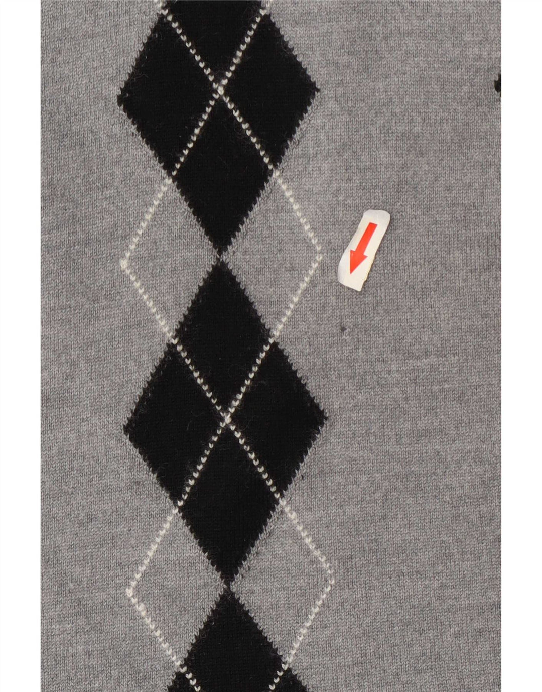 Vintage mujer rollo cuello jersey suéter Reino Unido 14 gris medio Argyle/Diamond