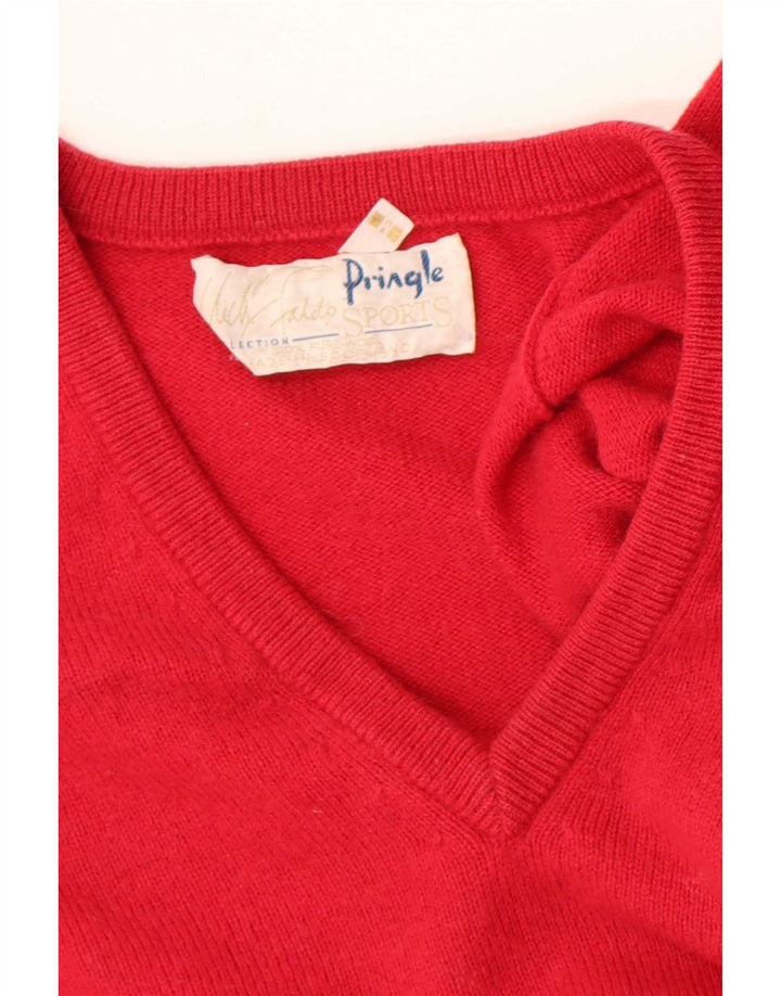 Pringle Jersey De Corte Regular Con Cuello En V Para Hombre De Lana Roja Mediana