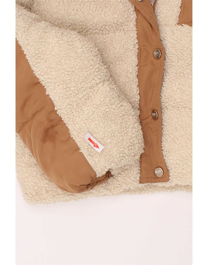 Dkny Chaqueta acolchada con capucha para niña 5-6 años Marrón Poliéster color block