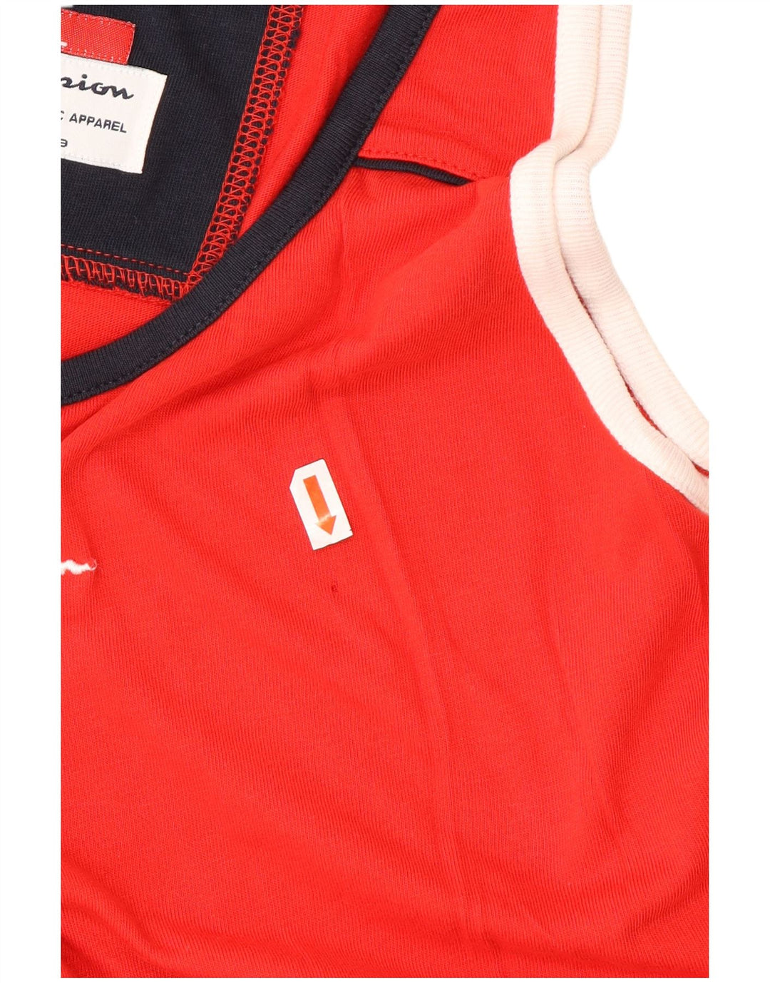 CHAMPION Top sin mangas gráfico para hombre XL Algodón color block rojo