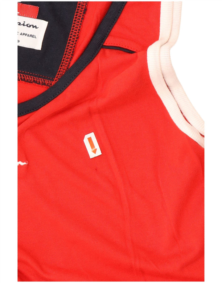 CHAMPION Top sin mangas gráfico para hombre XL Algodón color block rojo