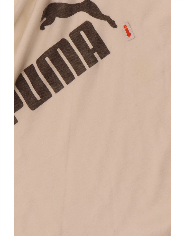 Puma Hombre Gráfico Top Manga Larga Pequeño Blanco