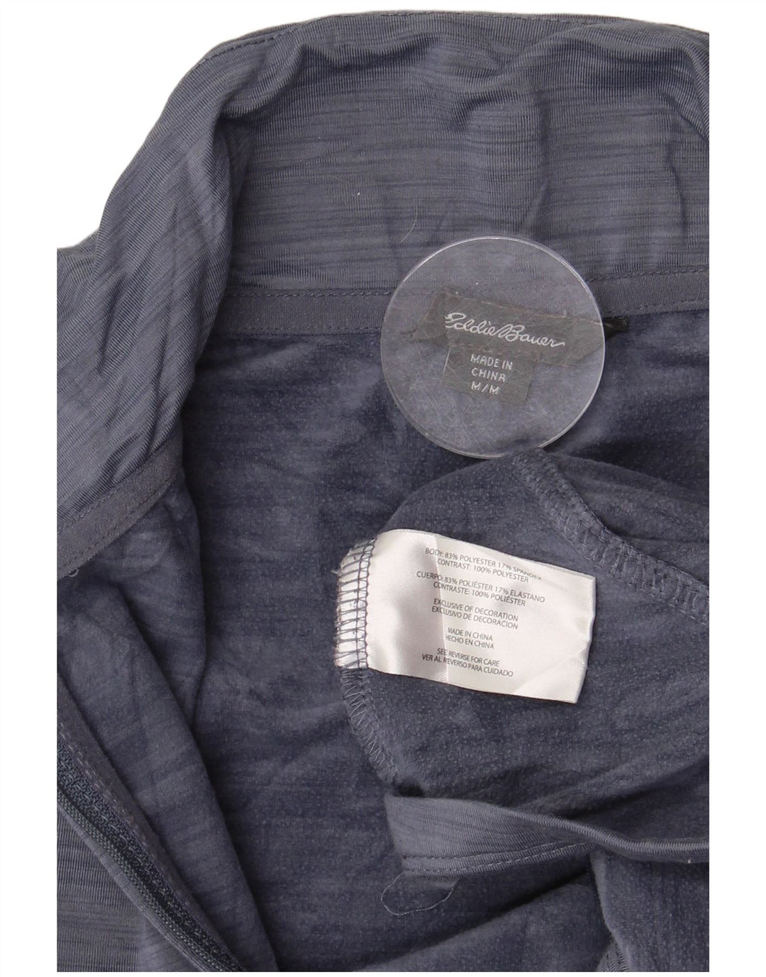 Eddie Bauer Top con cuello y cremallera para mujer Manga larga UK 44 Azul marino mediano