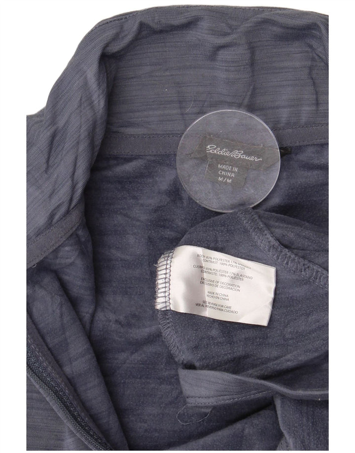 Eddie Bauer Top con cuello y cremallera para mujer Manga larga UK 44 Azul marino mediano