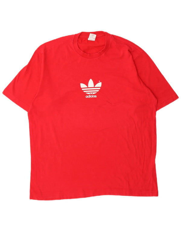 Adidas - Camiseta gráfica para hombre, talla grande, algodón rojo