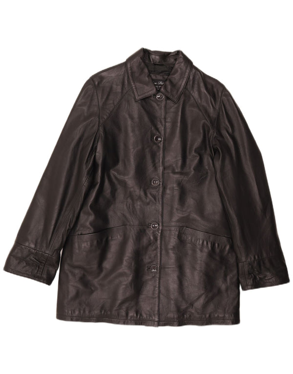 Abrigo de piel para mujer Lavorazione Artigiana IT 44 Medium Cuero negro