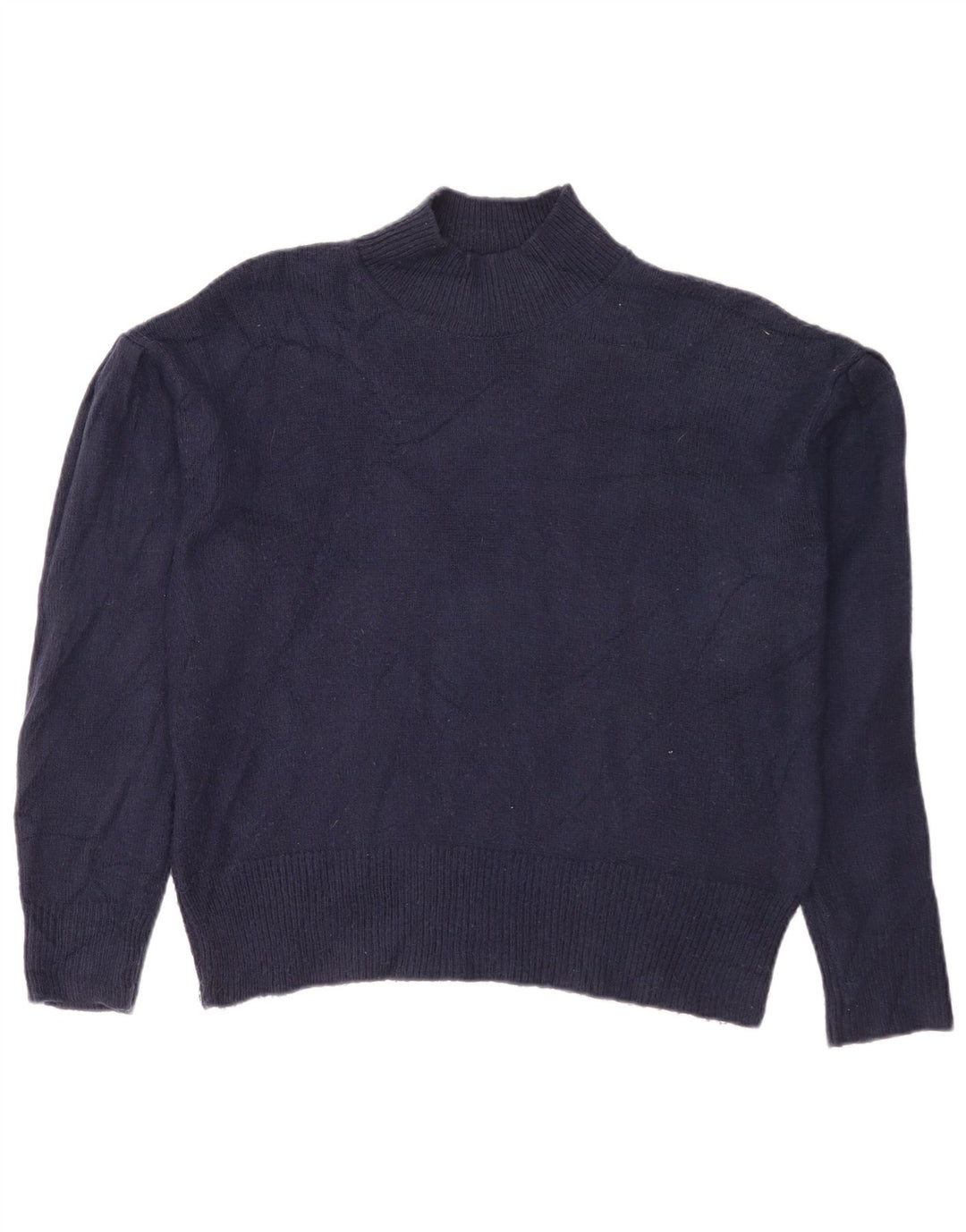 Marks & Spencer Jersey con cuello alto para mujer, talla 44, talla mediana, azul marino