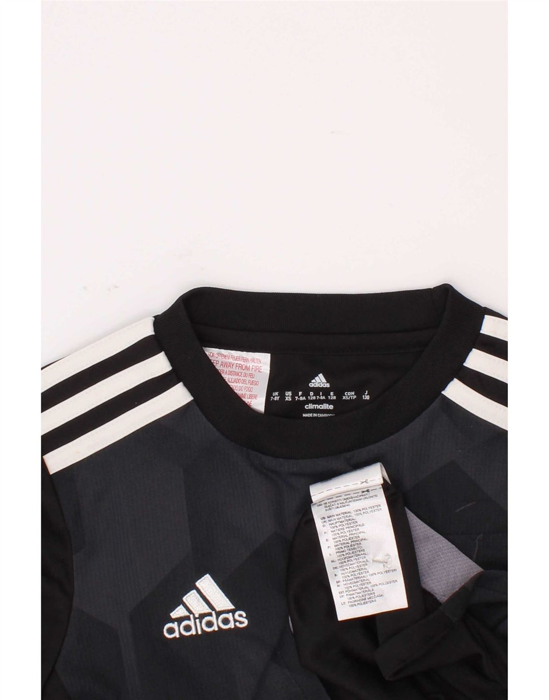 Adidas Chicos Climalite Camiseta Top 7-8 Años Negro Geométrico Poliéster