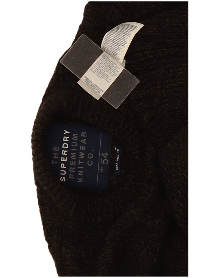 Superdry Jersey De Cuello Redondo Para Hombre Acrílico Moteado Marrón Medio