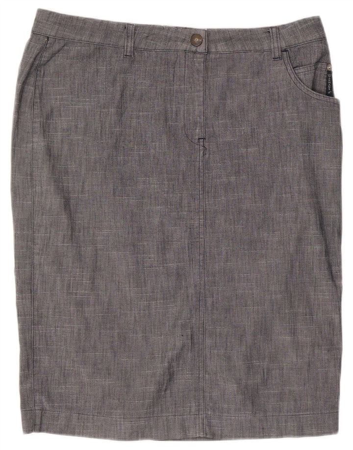 Armani Mujer Falda Recta IT 46 Grande W32 Algodón Gris