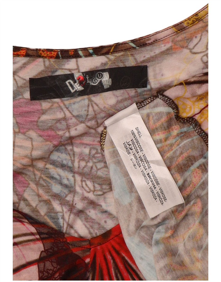 Blusa Desigual Mujer Top UK 40 XL Viscosa Patchwork Multicolor