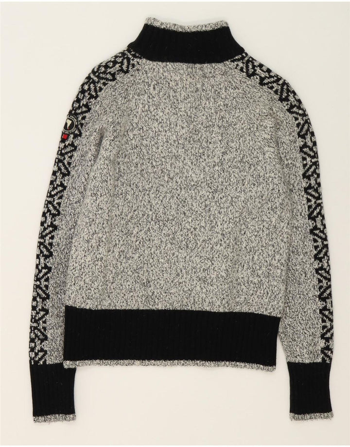 Cape Horn - Jersey para hombre con cuello y cremallera, color gris grande, angora