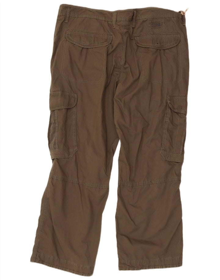 Marks & Spencer Pantalones cargo rectos para hombre W40 L29 Algodón marrón