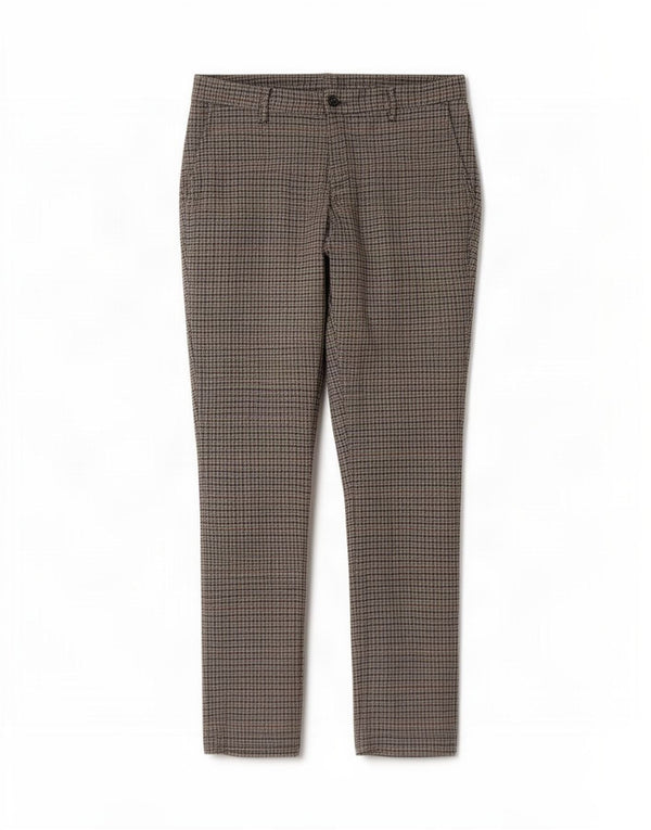 Pantalón De Traje Recto Para Hombre Benetton IT 48 Medium W34 L34 Gris Pata De Gallo