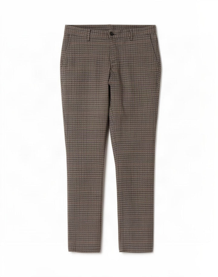 Pantalón De Traje Recto Para Hombre Benetton IT 48 Medium W34 L34 Gris Pata De Gallo