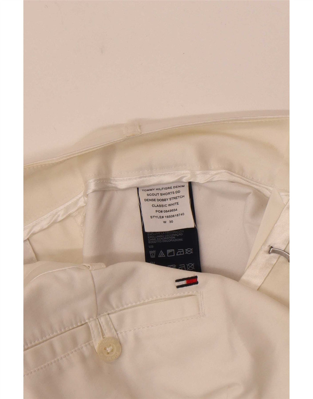 Pantalones Cortos Chinos Tommy Hilfiger Mujer W30 Algodón Blanco Mediano