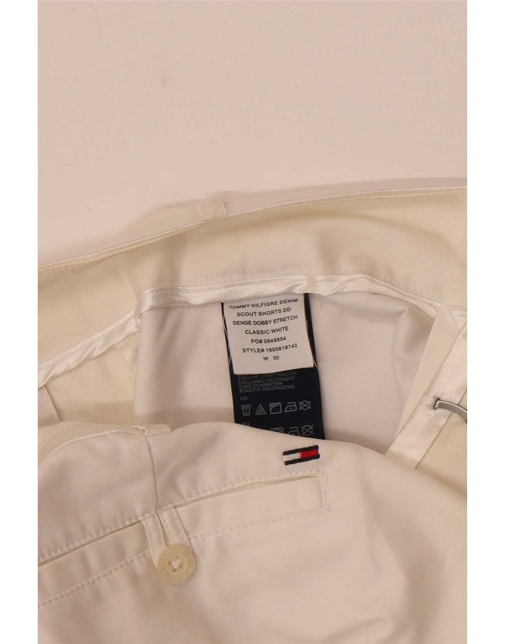 Pantalones Cortos Chinos Tommy Hilfiger Mujer W30 Algodón Blanco Mediano
