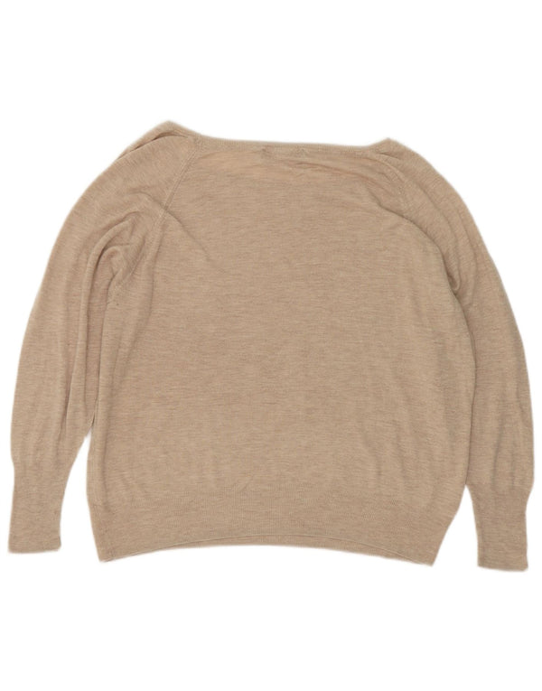 Zara Mujer Jersey Oversize con Cuello Barco UK 10 Small Beige