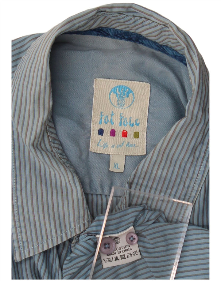FAT FACE Camisa Hombre XL Algodón Rayas Azules