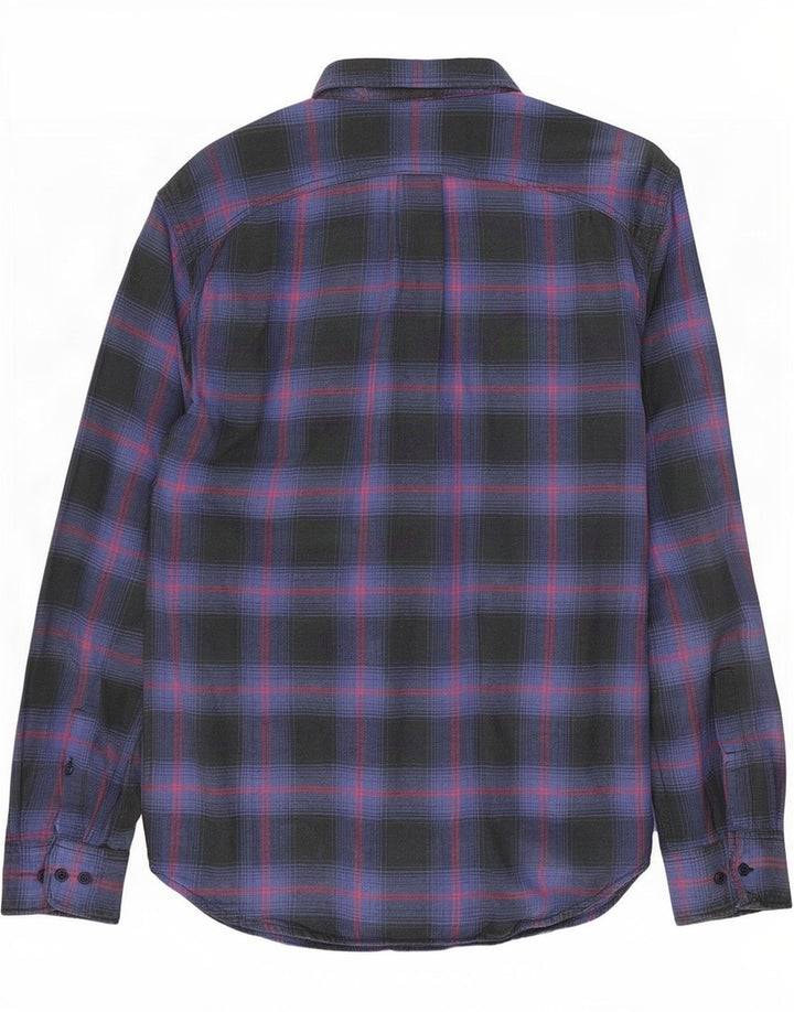 Camisa De Franela De Ajuste Relajado De Algodón A Cuadros Azul Marino Pequeño Lee Hombre