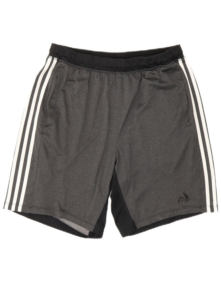 Adidas Mens Climalite Sport Shorts Grande Gris Colorblock Poliéster