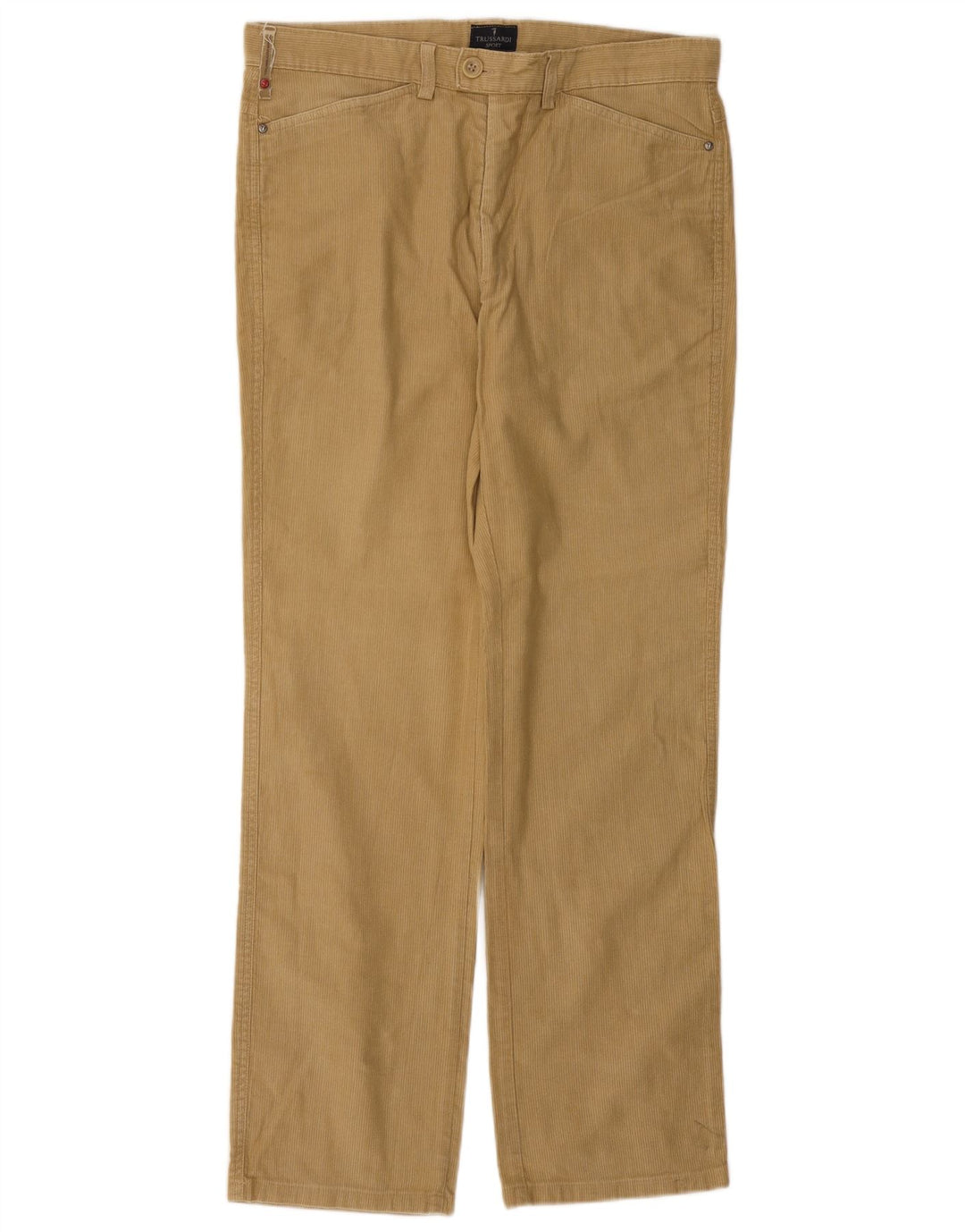 TRUSSARDI Pantalón recto de pana para hombre IT 48 Medium W32 L31 Beige