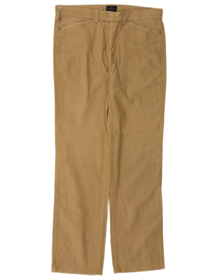 TRUSSARDI Pantalón recto de pana para hombre IT 48 Medium W32 L31 Beige