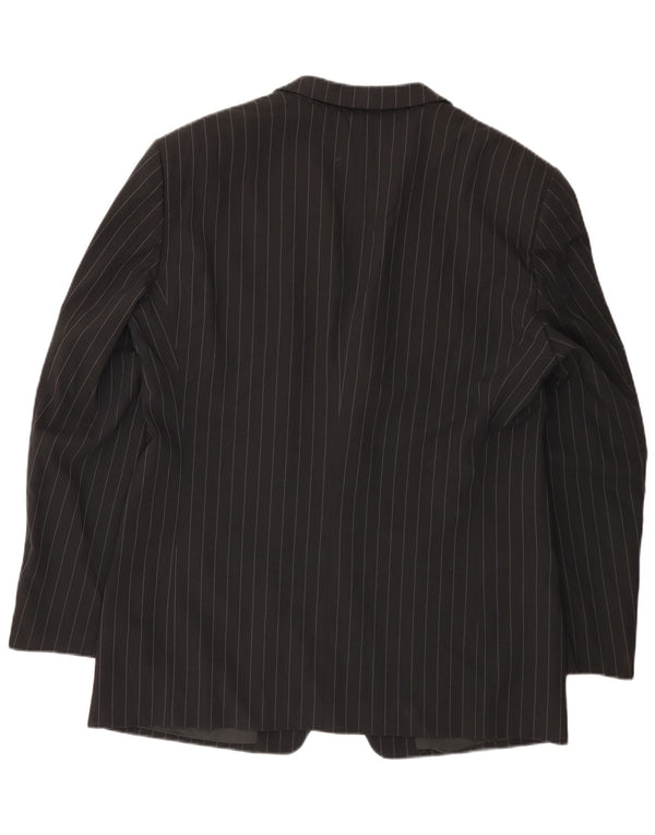 Armani Collezioni Chaqueta tipo blazer de 3 botones para hombre IT 52 Large Black Pinstripe
