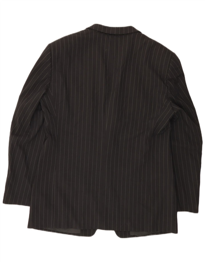 Armani Collezioni Chaqueta tipo blazer de 3 botones para hombre IT 52 Large Black Pinstripe