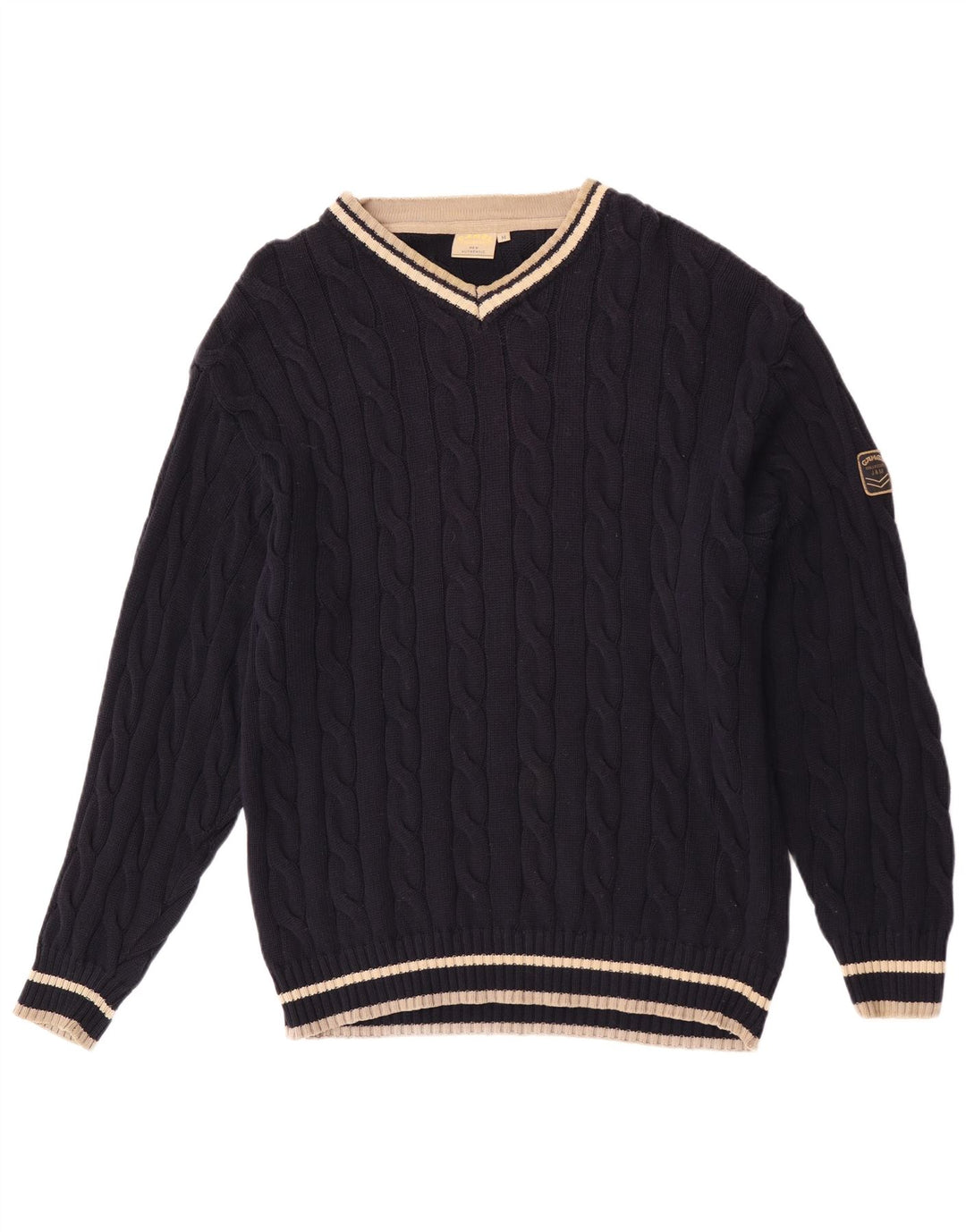 Camel Active - Jersey con cuello en V para hombre, color azul marino medio, algodón