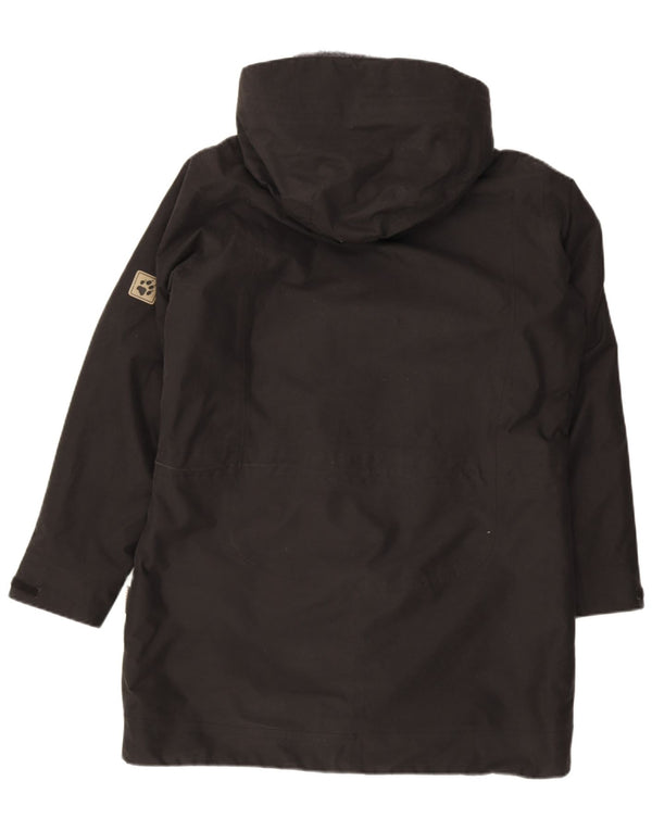 Jack Wolfskin Abrigo cortavientos con capucha para mujer UK 46 Grande Poliéster negro