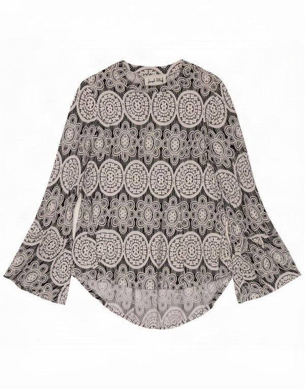 Joseph Ribkoff Blusa de manga larga para mujer UK 12 Medium White Floral