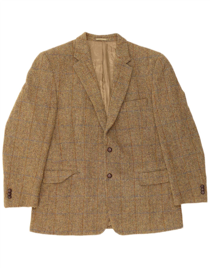 Harris Tweed Chaqueta tipo blazer de 2 botones para hombre UK 38 Marrón medio Espiga