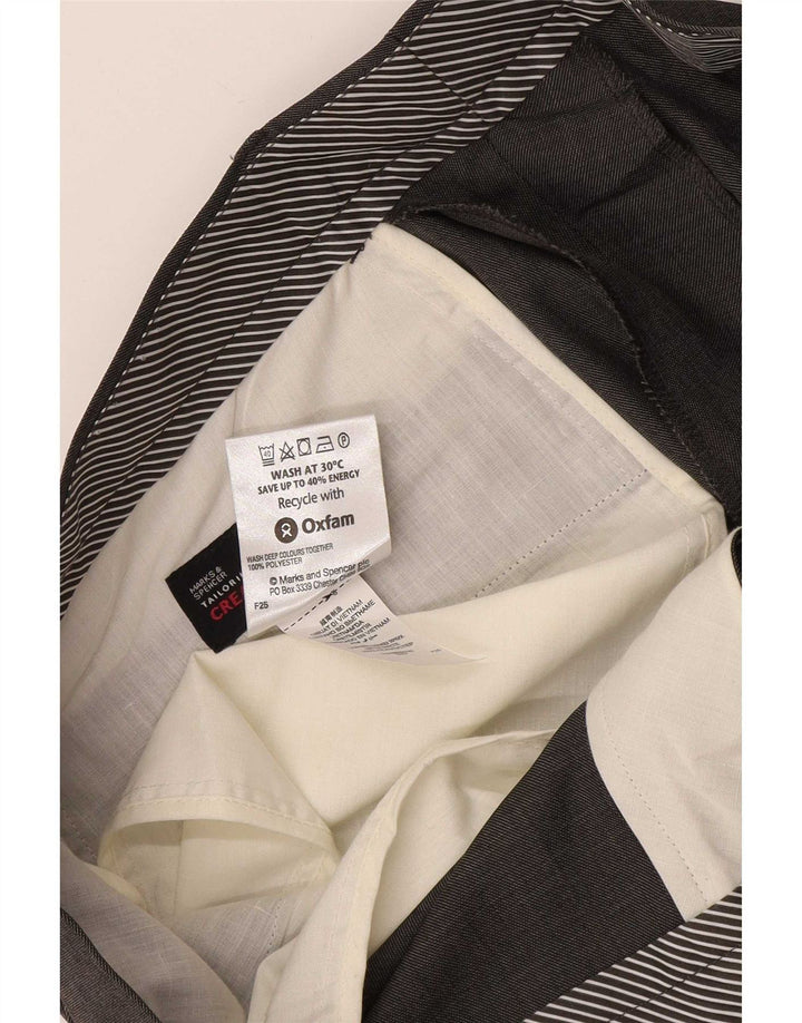Marks & Spencer Pantalón de traje recto para hombre W38 L31 Poliéster gris