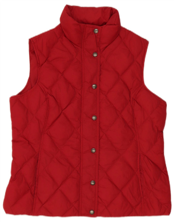 Lands End Chaleco acolchado extragrande para mujer UK 10 Small Red Nylon