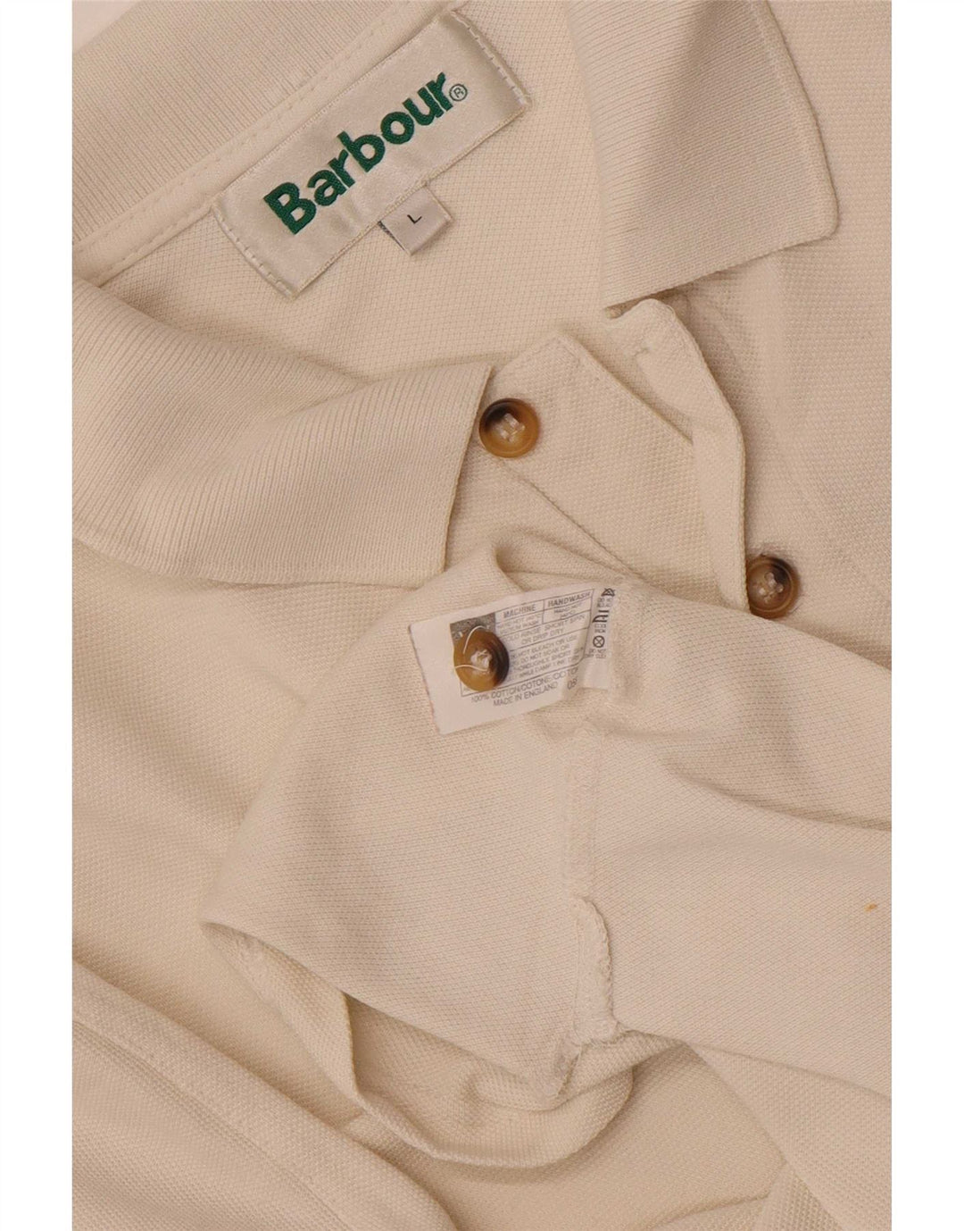 Polo Barbour Para Hombre Grande De Algodón Blanco Roto