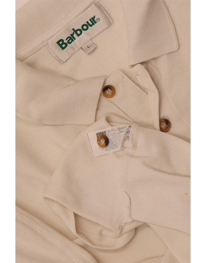 Polo Barbour Para Hombre Grande De Algodón Blanco Roto