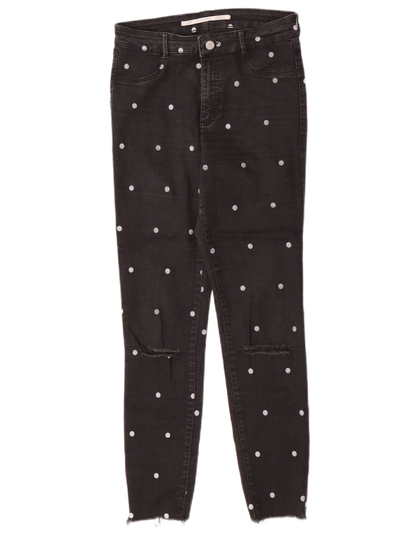 Zara Mujer Trafaluc Jegging Jeans EU 40 Medium W30 L27 Negro Manchado