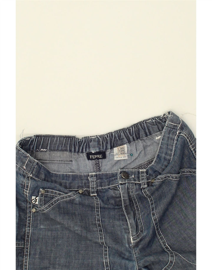 FERRE Boys Denim Shorts 7-8 Years W26  Blue Cotton Vintage Ferre and Second-Hand Ferre from Messina Hembry 