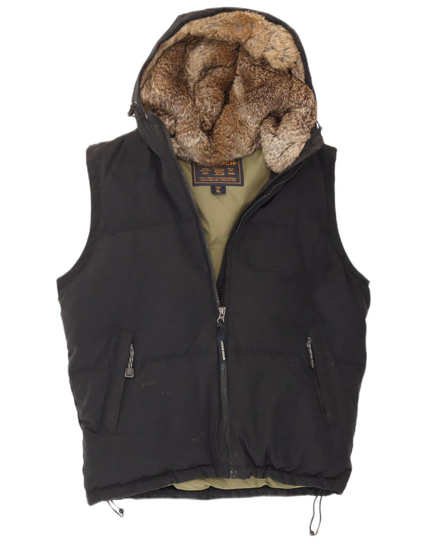 Woolrich Chaleco acolchado con capucha para mujer UK 42 XL Algodón azul marino