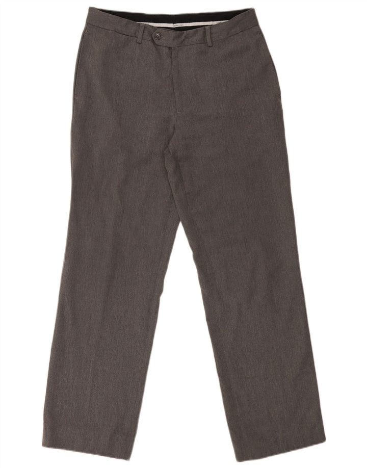 Zara Pantalón chino recto para hombre EU 40 Medium W31 L29 Poliéster gris