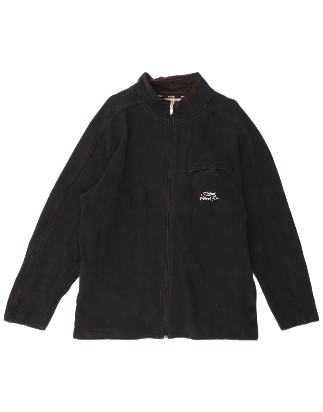 Weird Fish - Chaqueta de chándal para hombre, talla grande, algodón azul marino