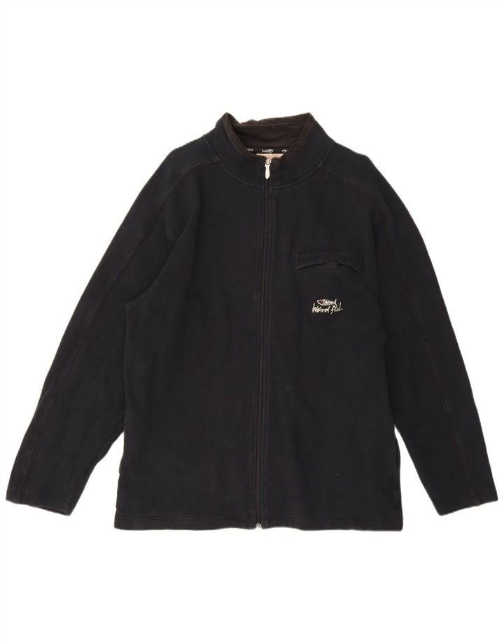Weird Fish - Chaqueta de chándal para hombre, talla grande, algodón azul marino