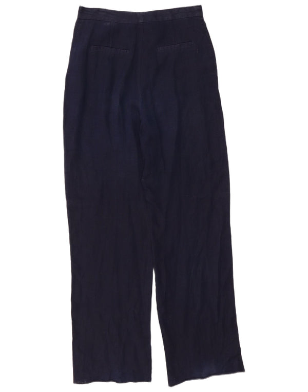Zara Mujer Pantalón Chino Recto Mediano W30 L31 Azul Marino