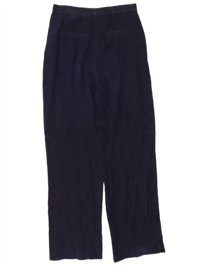 Zara Mujer Pantalón Chino Recto Mediano W30 L31 Azul Marino