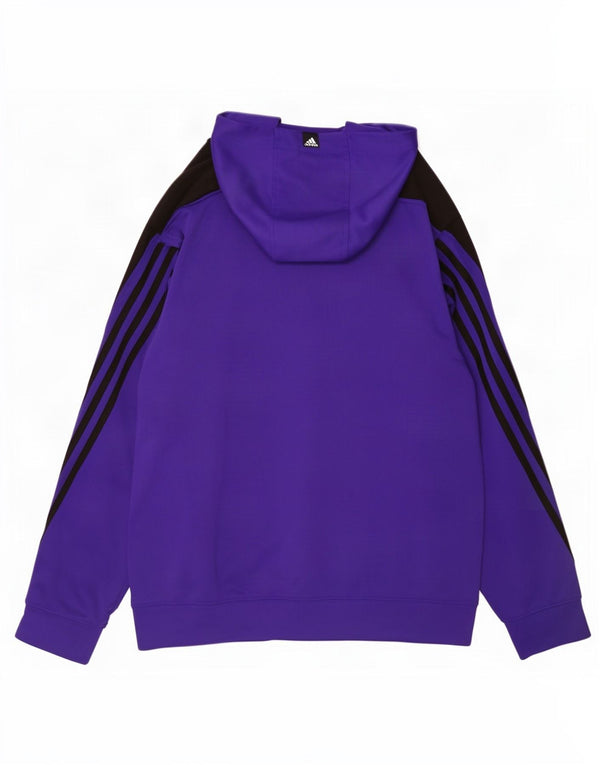 Adidas Hombre Sudadera Con Capucha Jumper Large Púrpura Colorblock Poliéster